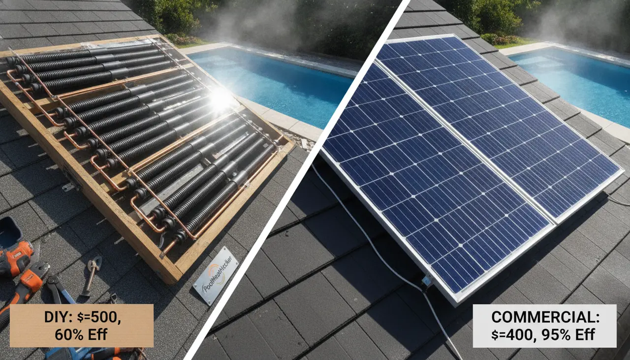 DIY Solar Collector vs. Commercial Solar Panels: Cost and Efficiency Comparison visual summary