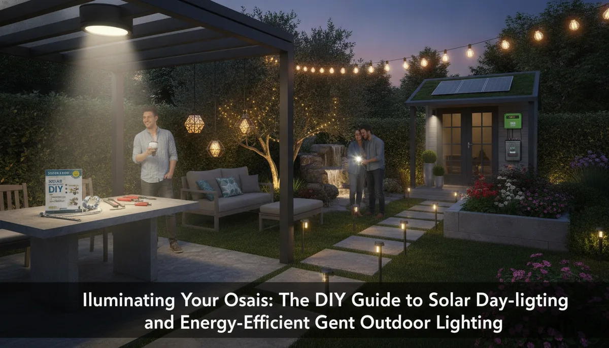 Illuminating Your Oasis: The DIY Guide to Solar Day-lighting and Energy-Efficient Outdoor Lighting visual summary