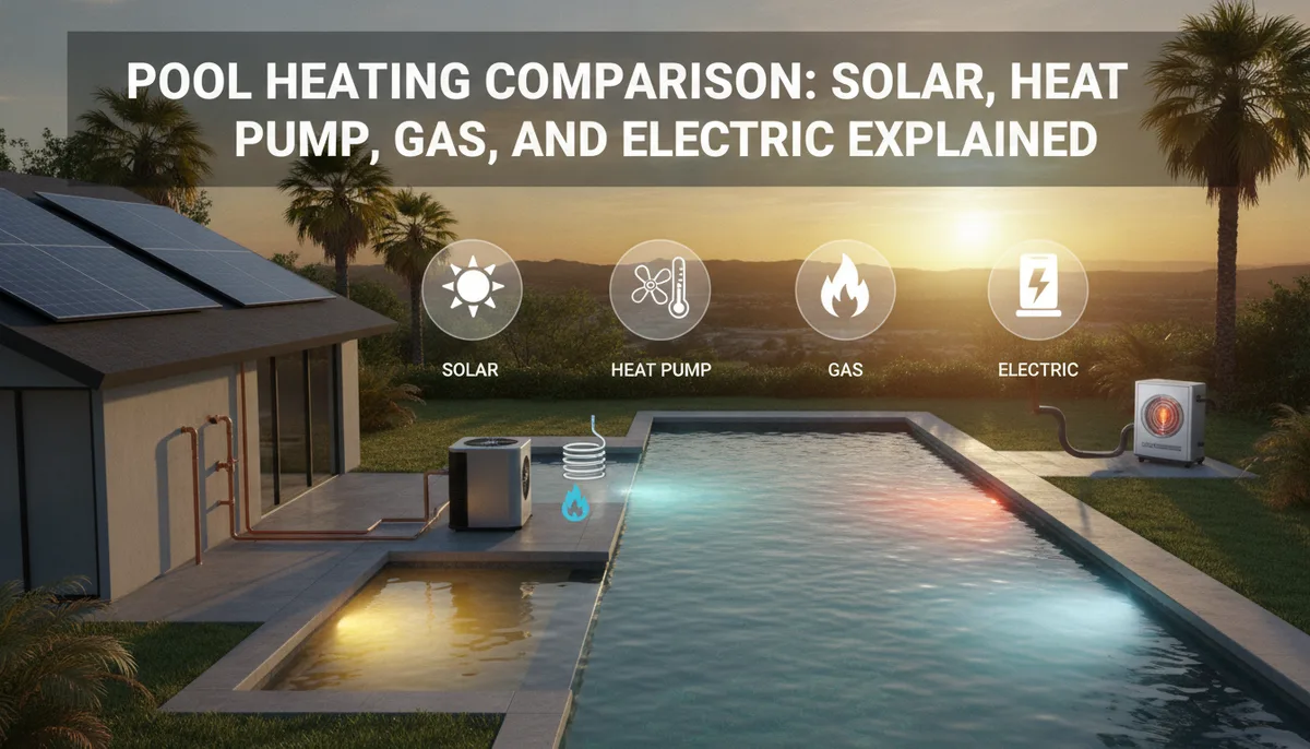 Pool Heating Comparison: Solar, Heat Pump, Gas, and Electric Explained visual summary