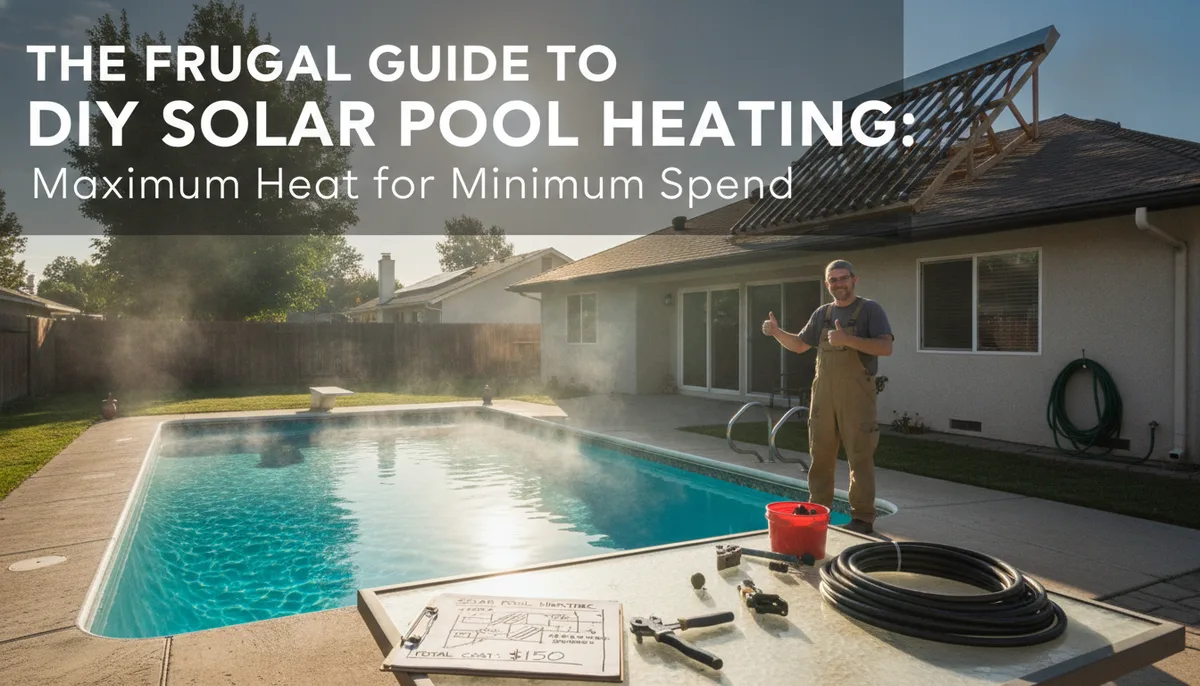 The Frugal Guide to DIY Solar Pool Heating: Maximum Heat for Minimum Spend visual summary